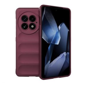 OnePlus 13, Szilikon tok, közepesen ütésálló, 3D minta, bordó
