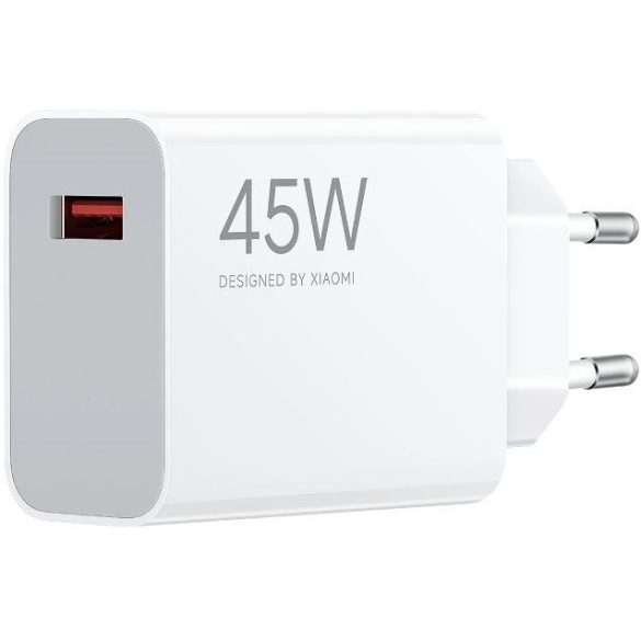 Hálózati töltő adapter, 45W, USB aljzat, gyorstöltés, Xiaomi Turbo Charging, fehér, gyári