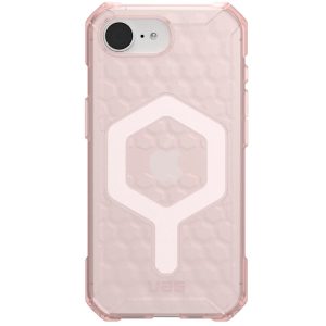 Apple iPhone 16e, Műanyag hátlap védőtok, szilikon keret, közepesen ütésálló, légpárnás sarok, Magsafe töltővel kompatibilis, UAG Essential, áttetsző/rózsaszín