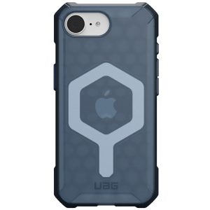 Apple iPhone 16e, Műanyag hátlap védőtok, szilikon keret, közepesen ütésálló, légpárnás sarok, Magsafe töltővel kompatibilis, UAG Essential, áttetsző/kék