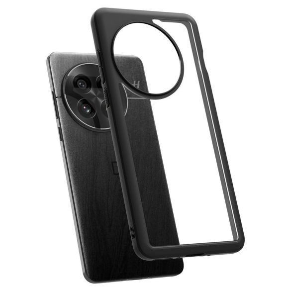 OnePlus 13, Műanyag hátlap védőtok + szilikon keret, Spigen Ultra Hybrid, átlátszó/fekete
