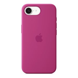 Apple iPhone 16e, Szilikon tok, fukszia-lila, gyári