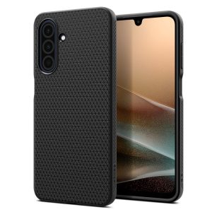 Samsung Galaxy A26 5G SM-A266B, Szilikon tok, Spigen Liquid Air, háromszög minta, fekete