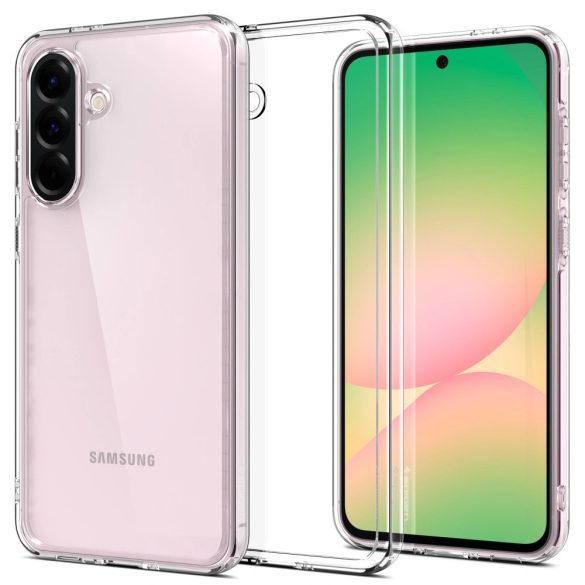 Samsung Galaxy A56 5G SM-A566B, Műanyag hátlap védőtok + szilikon keret, Spigen Ultra Hybrid, átlátszó