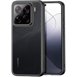 Xiaomi 15, Műanyag hátlap védőtok + szilikon keret, hullám minta, Dux Ducis Aimo, áttetsző/fekete