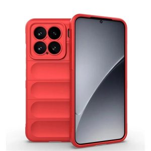 Xiaomi 15, Szilikon tok, közepesen ütésálló, 3D minta, piros