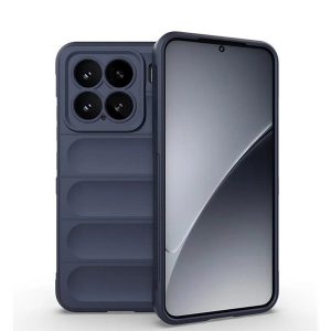 Xiaomi 15, Szilikon tok, közepesen ütésálló, 3D minta, sötétkék
