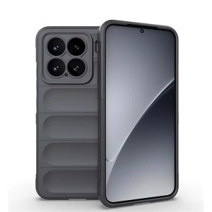 Xiaomi 15, Szilikon tok, közepesen ütésálló, 3D minta, sötétszürke