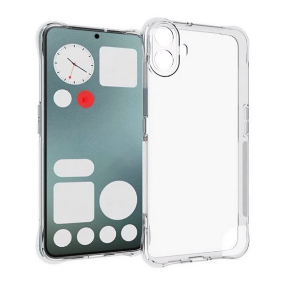 Nothing CMF Phone 1, Szilikon tok, közepesen ütésálló, légpárnás sarok, átlátszó