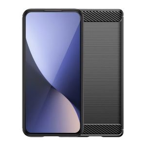 Oppo Reno13, közepesen ütésálló, szálcsiszolt, karbon minta, fekete