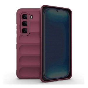 Infinix Hot 50 Pro 4G (X6881), Szilikon tok, közepesen ütésálló, 3D minta, bordó