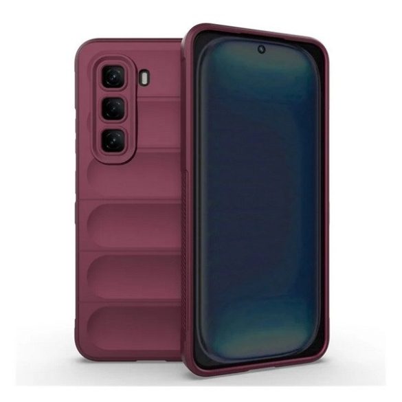 Infinix Hot 50 Pro 4G (X6881), Szilikon tok, közepesen ütésálló, 3D minta, bordó