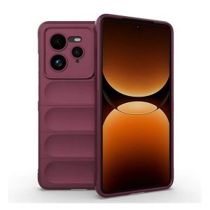 Realme GT7 Pro, Szilikon tok, közepesen ütésálló, 3D minta, bordó