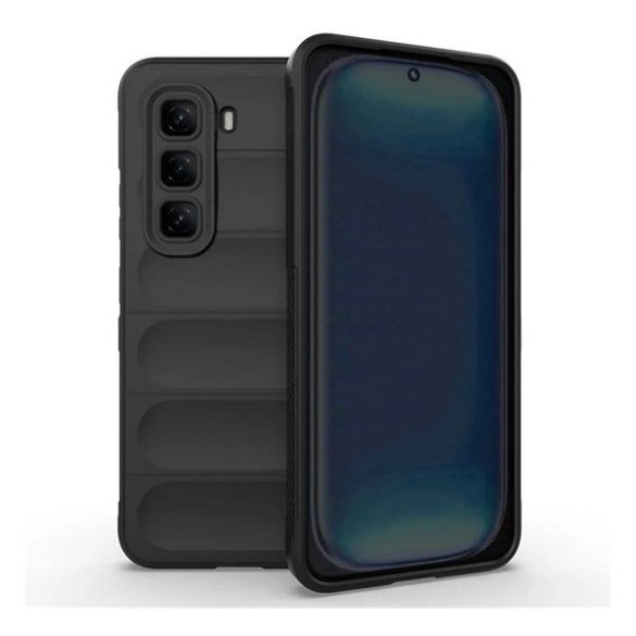 Infinix Hot 50 Pro 4G (X6881), Szilikon tok, közepesen ütésálló, 3D minta, fekete