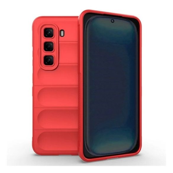 Infinix Hot 50 Pro 4G (X6881), Szilikon tok, közepesen ütésálló, 3D minta, piros