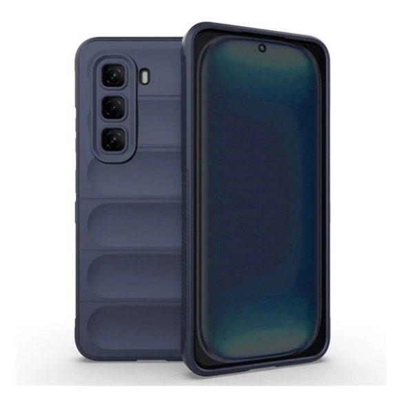 Infinix Hot 50 Pro 4G (X6881), Szilikon tok, közepesen ütésálló, 3D minta, sötétkék