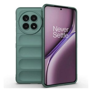 OnePlus 13R / Ace 5 / Ace 5 Pro, Szilikon tok, közepesen ütésálló, 3D minta, sötétzöld