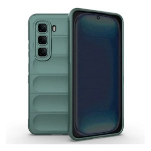 Infinix Hot 50 Pro 4G (X6881), Szilikon tok, közepesen ütésálló, 3D minta, sötétzöld