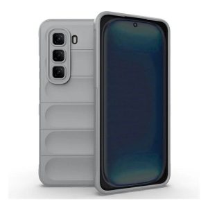Infinix Hot 50 Pro 4G (X6881), Szilikon tok, közepesen ütésálló, 3D minta, világosszürke
