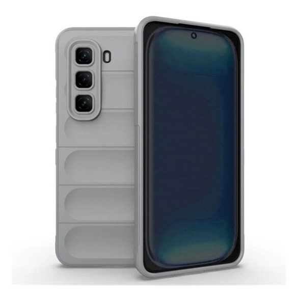 Infinix Hot 50 Pro 4G (X6881), Szilikon tok, közepesen ütésálló, 3D minta, világosszürke