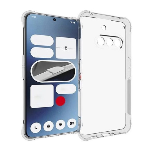 Nothing Phone 3a, Szilikon tok, közepesen ütésálló, légpárnás sarok, átlátszó