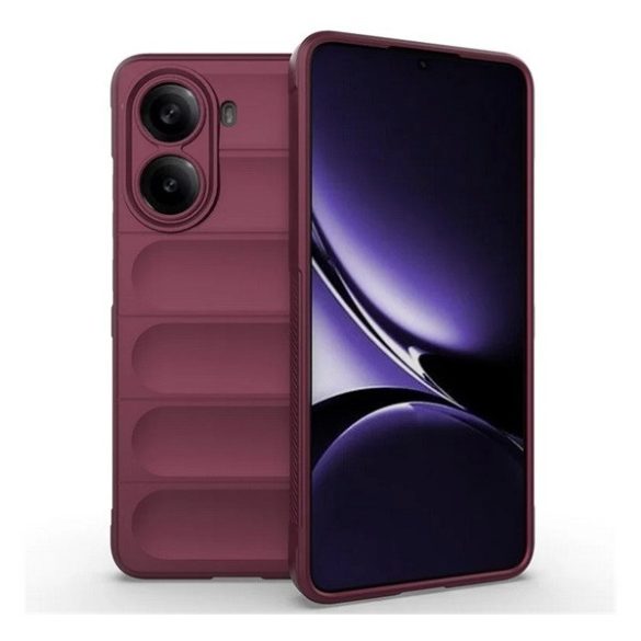 Xiaomi Poco X7 Pro, Szilikon tok, közepesen ütésálló, 3D minta, bordó