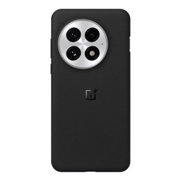 OnePlus 13, Műanyag hátlap védőtok, ultravékony, szilikon keret, mágneses, OnePlus Sandstone Magnetic, fekete, gyári