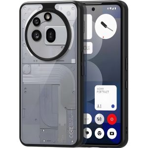 Nothing Phone 3a Pro, Műanyag hátlap védőtok + szilikon keret, Dux Ducis Aimo, átlátszó/fekete