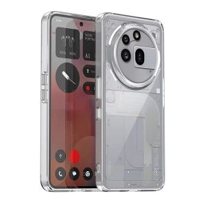 Nothing Phone 3a Pro, Műanyag hátlap védőtok + szilikon keret, közepesen ütésálló, átlátszó hátlap, átlátszó