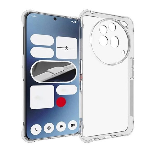 Nothing Phone 3a Pro, Szilikon tok, közepesen ütésálló, légpárnás sarok, átlátszó