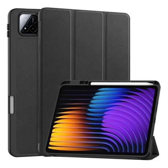 Xiaomi Pad 7 (11.2) / Pad 7 Pro (11.2), mappa tok, Trifold, érintőceruza tartó, fekete