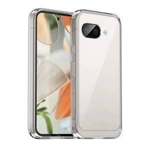 Google Pixel 9a, Műanyag hátlap védőtok + szilikon keret, közepesen ütésálló, átlátszó hátlap, átlátszó