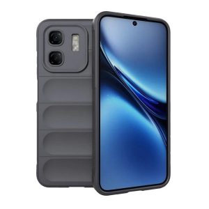 Infinix Hot 50i 4G (X6531), Szilikon tok, közepesen ütésálló, 3D minta, sötétszürke