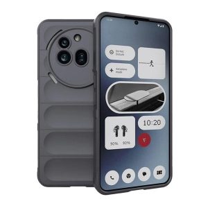 Nothing Phone 3a Pro, Szilikon tok, közepesen ütésálló, 3D minta, sötétszürke