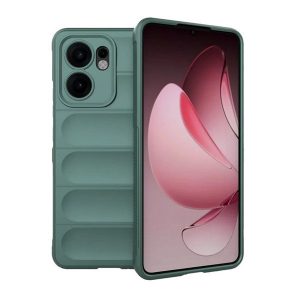 Oppo Reno13 F 4G / Reno13 F 5G, Szilikon tok, közepesen ütésálló, 3D minta, sötétzöld