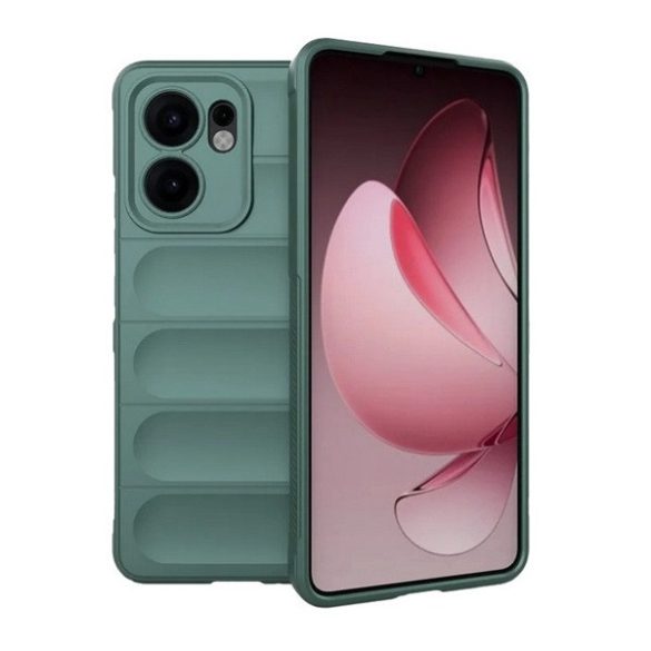 Oppo Reno13 F 4G / Reno13 F 5G, Szilikon tok, közepesen ütésálló, 3D minta, sötétzöld