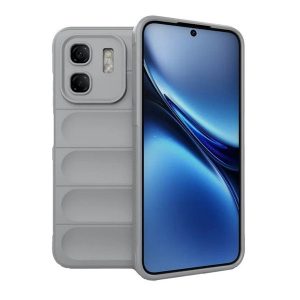 Infinix Hot 50i 4G (X6531), Szilikon tok, közepesen ütésálló, 3D minta, világosszürke