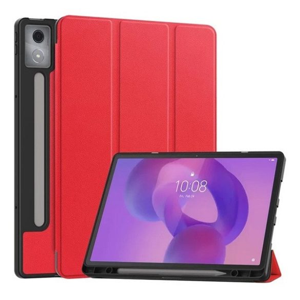 Lenovo Idea Tab Pro (12.7) TB-373, mappa tok, Trifold, érintőceruza tartó, piros