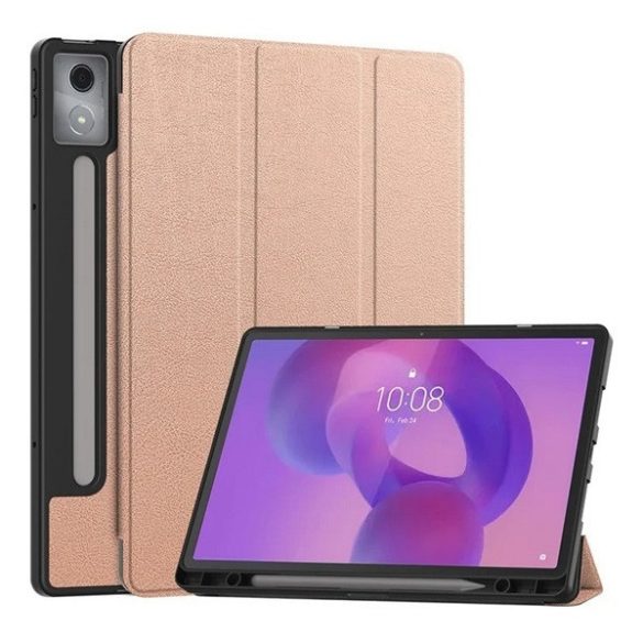 Lenovo Idea Tab Pro (12.7) TB-373, mappa tok, Trifold, érintőceruza tartó, vörösarany
