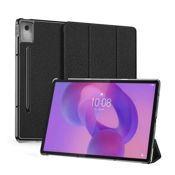 Lenovo Idea Tab Pro (12.7) TB-373, mappa tok, Trifold, érintőceruza tartó, Dux Ducis Domo, fekete