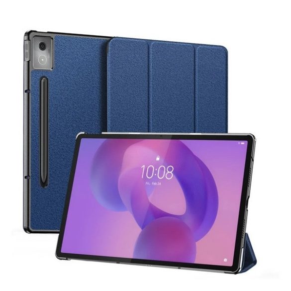 Lenovo Idea Tab Pro (12.7) TB-373, mappa tok, Trifold, érintőceruza tartó, Dux Ducis Domo, sötétkék