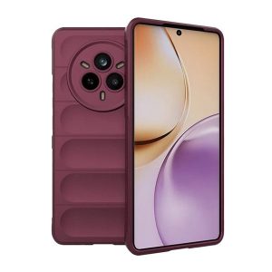 Realme 14 Pro, Szilikon tok, közepesen ütésálló, 3D minta, bordó