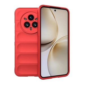Realme 14 Pro Plus, Szilikon tok, közepesen ütésálló, 3D minta, piros