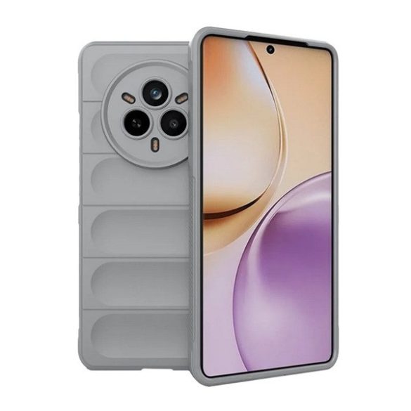 Realme 14 Pro, Szilikon tok, közepesen ütésálló, 3D minta, világosszürke