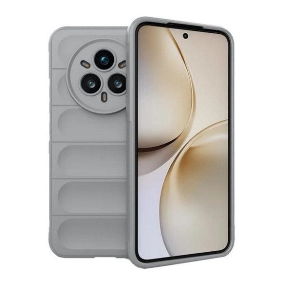Realme 14 Pro Plus, Szilikon tok, közepesen ütésálló, 3D minta, világosszürke