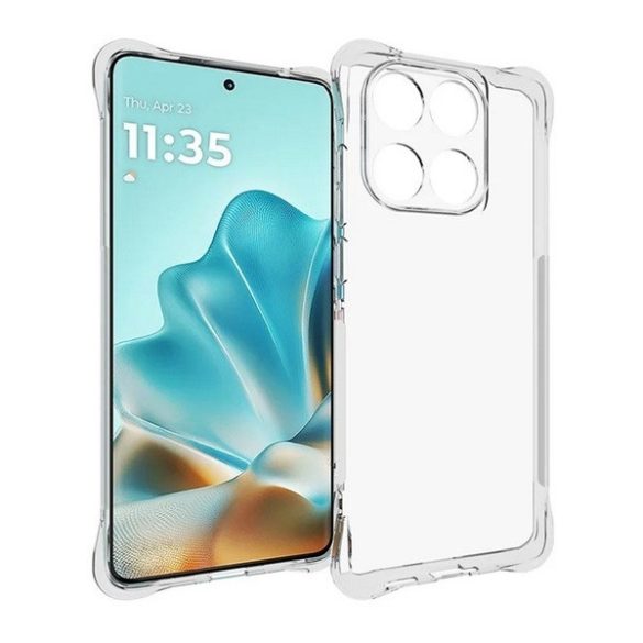 Motorola Edge 60 Fusion, Szilikon tok, közepesen ütésálló, légpárnás sarok, átlátszó