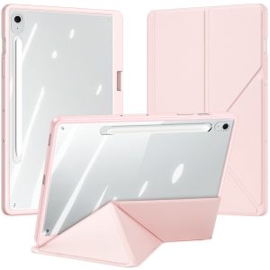 Samsung Galaxy Tab S10 FE Plus (13.1) SM-X620 / X626B, mappa tok, érintőceruza tartó, levehető előlap, Origami Smart Case, Dux Ducis Magi, átlátszó/rózsaszín