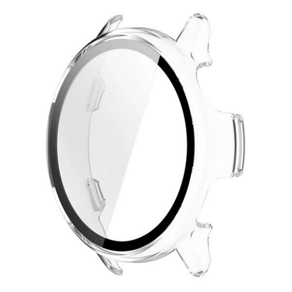 Garmin Vivoactive 6, Műanyag védőkeret, kijelzővédő üveggel, közepesen ütésálló, szíj nélkül, átlátszó