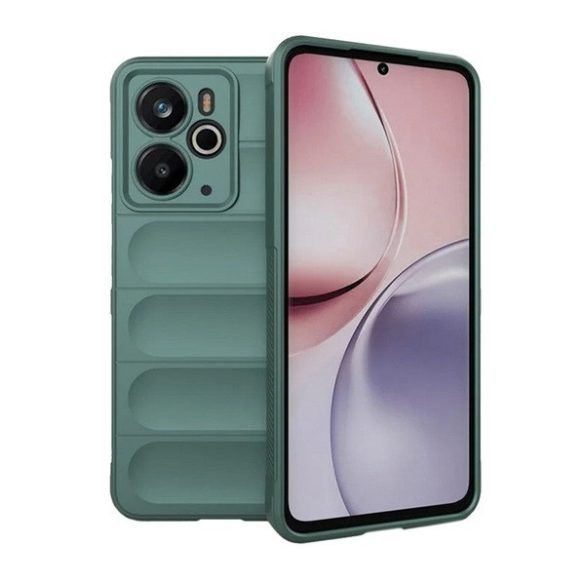 Realme 14, Szilikon tok, közepesen ütésálló, 3D minta, sötétzöld