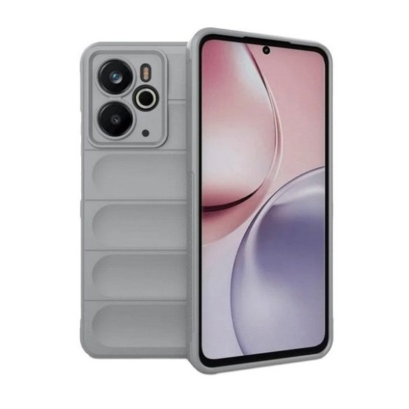 Realme 14, Szilikon tok, közepesen ütésálló, 3D minta, világosszürke